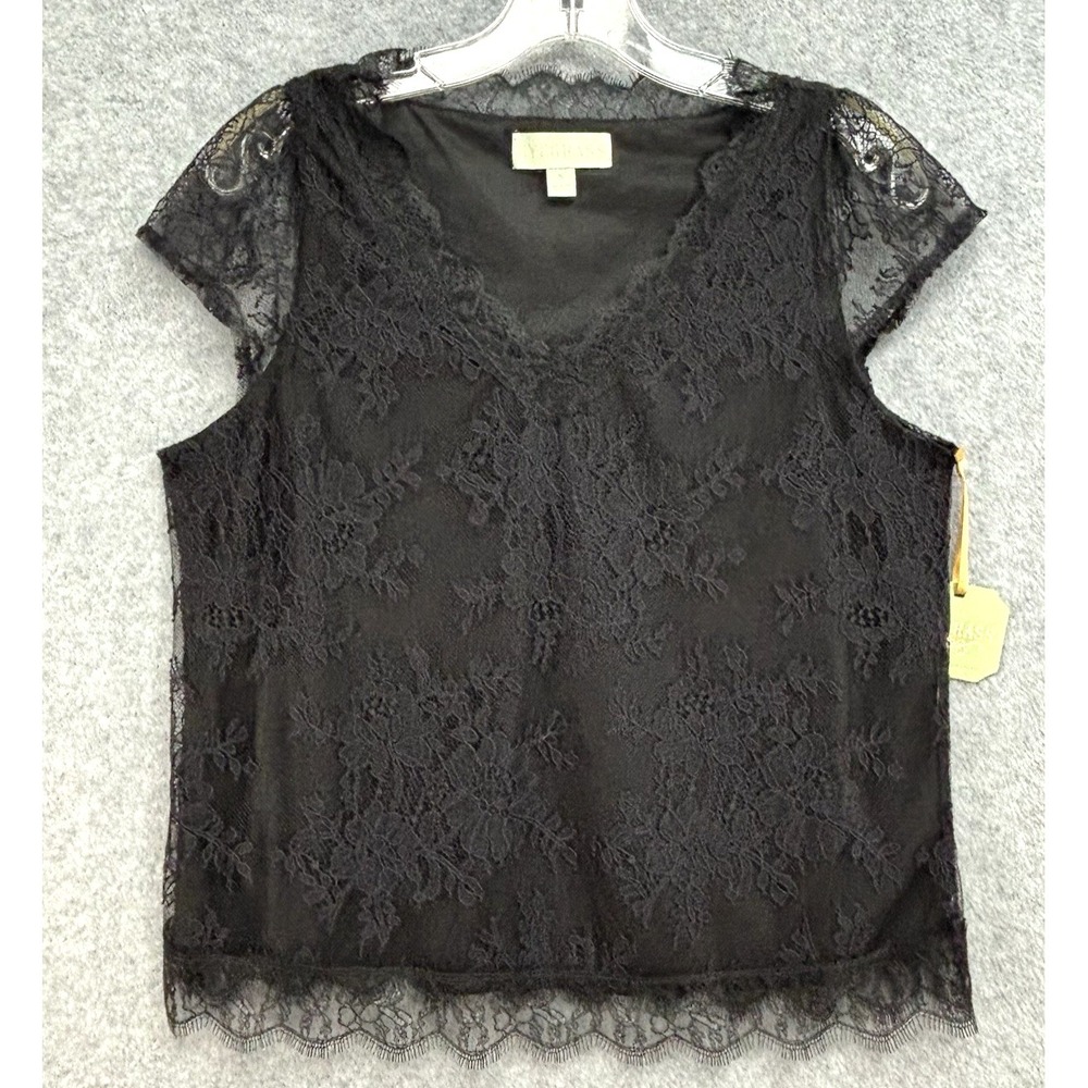 Rye Grass Sheer‎ Lace Top Size Small Black Whimsigoth Dark Fairy Vamp Office